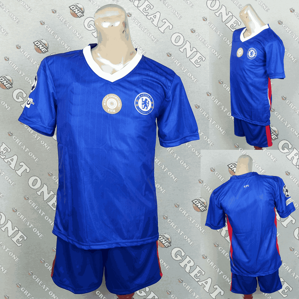 Setelan Jersey Baju Sepak Bola Anak Kids Ch3lse4 Home Pildun World Cup 2026 Polos Tanpa Nama