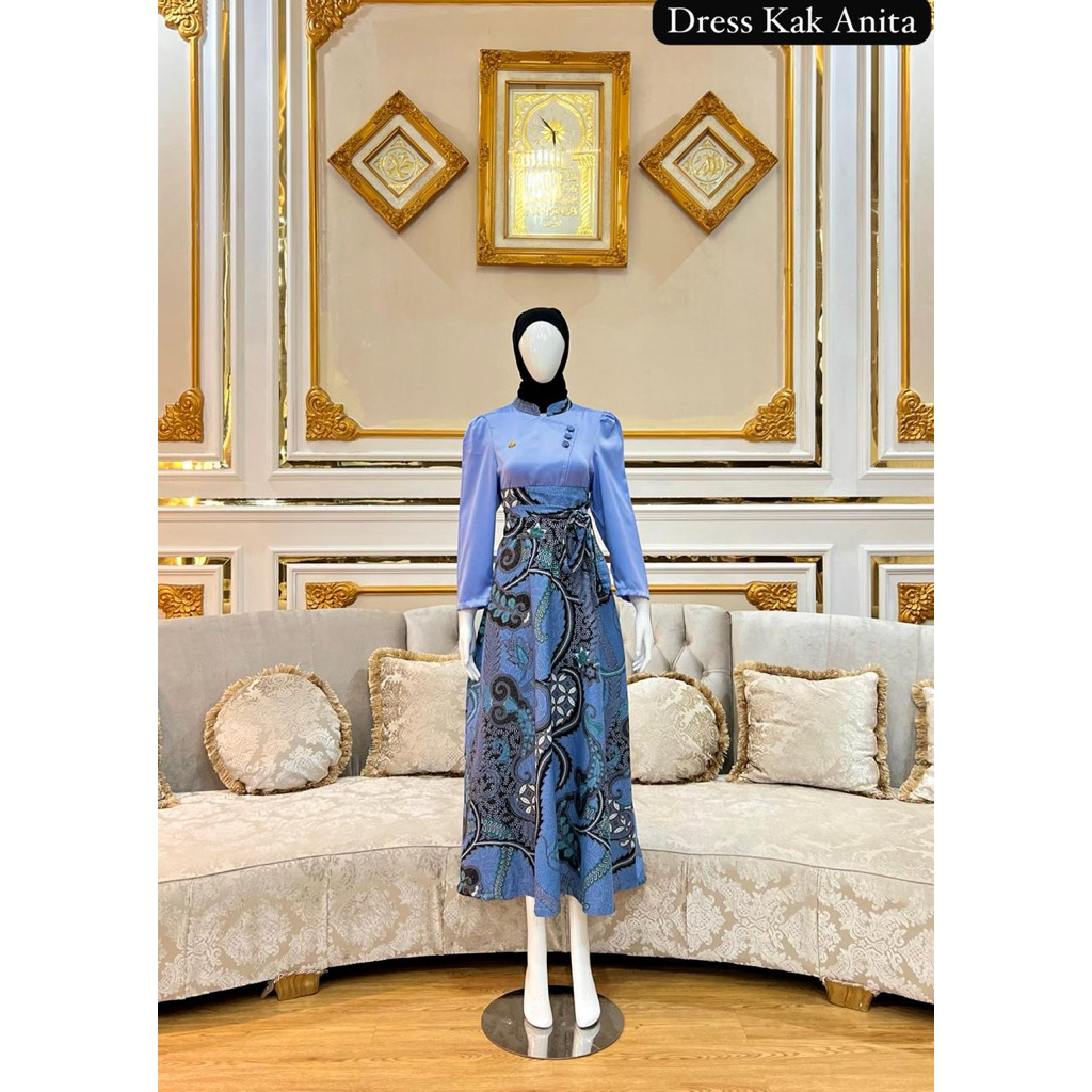 New Dress syakila combi tille ungu Long dress wanita gaun kondangan bisa request