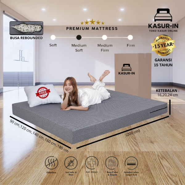 Kasur REBONDED / ORTHOPEDIC Kasur Kesehatan Zipper High Density (KHUSUS JABODETABEK)