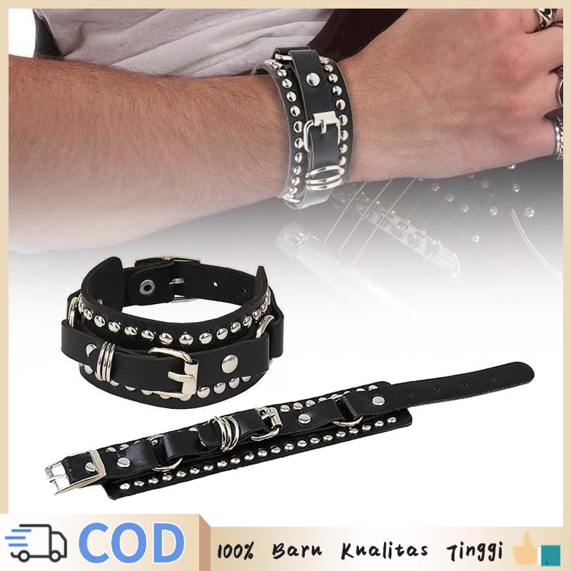 Gelang Pop Punk PU  Gelang Spike Punk Aksesoris Fashion Show Gelang Punk