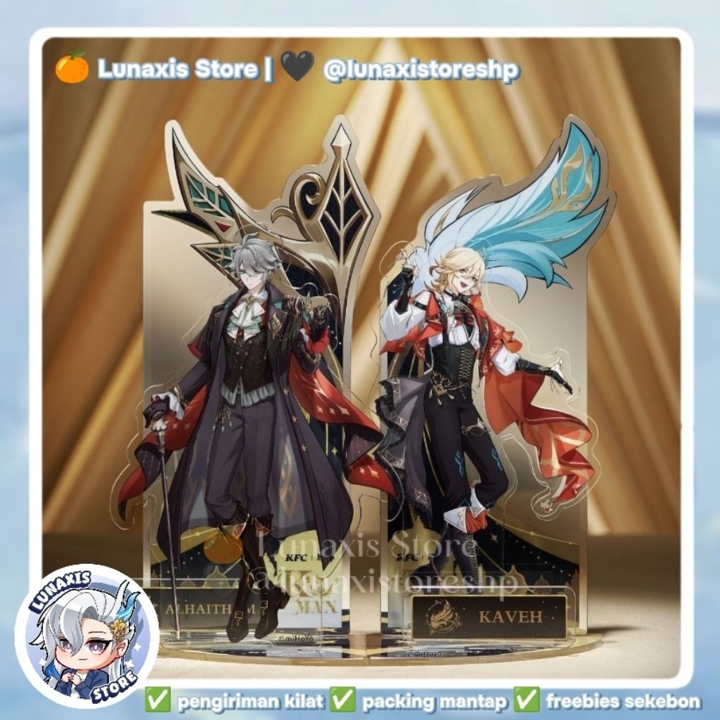 Akrilik Standee 20cm Merch Official Genshin Impact Kolaborasi KFC Alhaitham Kaveh Collectibles Anime