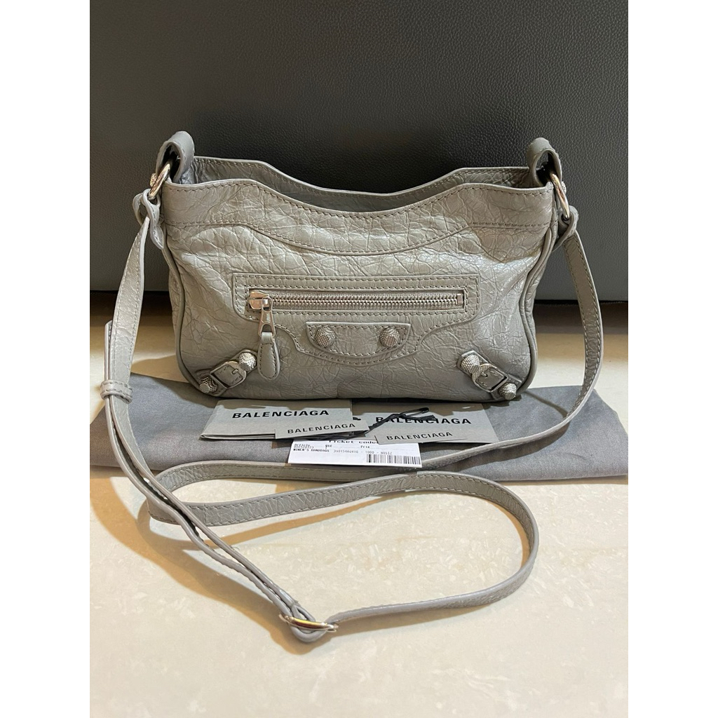 balenciaga hip sling bag light grey