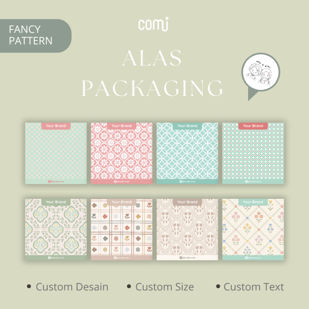 (Custom) Alas Packaging II - Alas Kertas - Kertas Packing - Alas Gelang - Alas Aksesoris - Comi