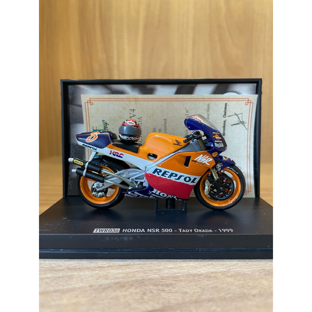 tady okada diecast miniatur motor honda nsr 500  motoGP skala 1:24 super rare sertifikat limited
