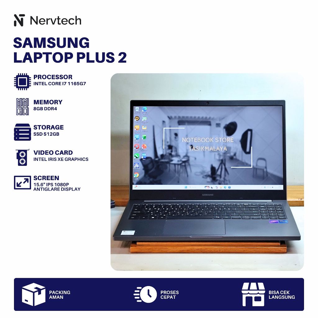 Samsung Notebook Plus2 Core i7 1165G7 Gen 11 8GB/512GB 15 inch 1080p Ultrabook Laptop Windows