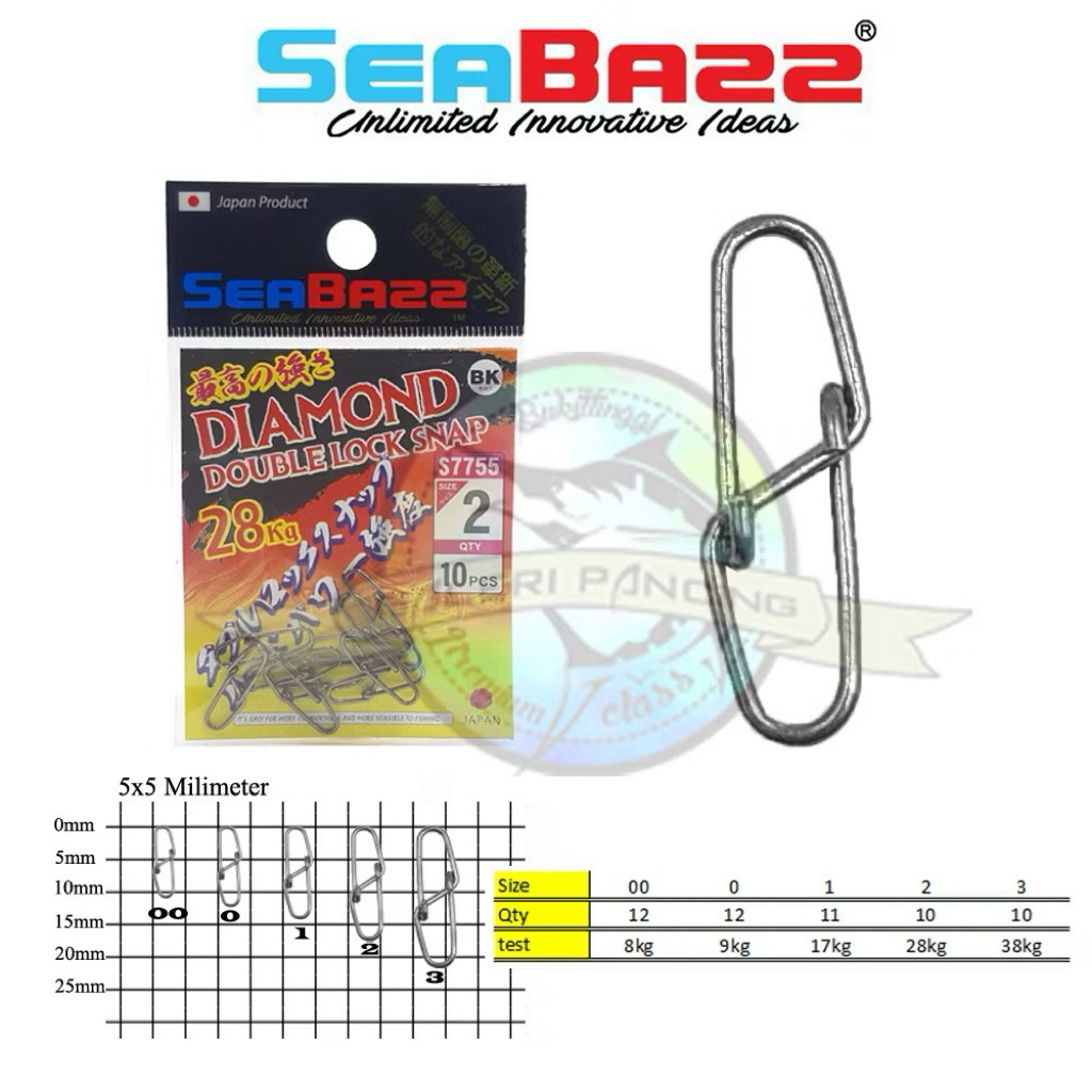 SEABAZZ SNAP DIAMOND DOUBLE LOCK SNAP
