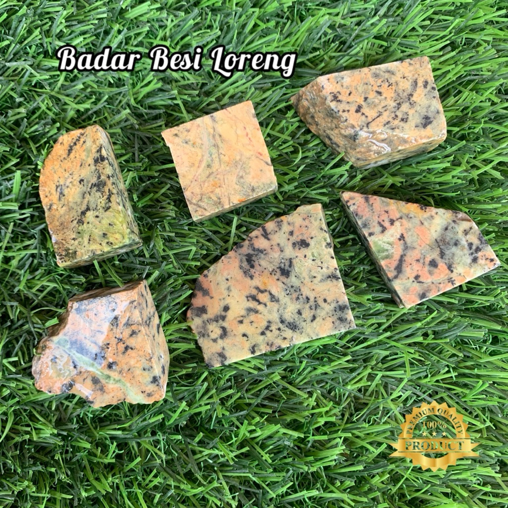 Bahan Batu Badar Besi Loreng Asli Natural / Bongkagan Batu Badar Besi Loreng / Lempengan Batu Badar 