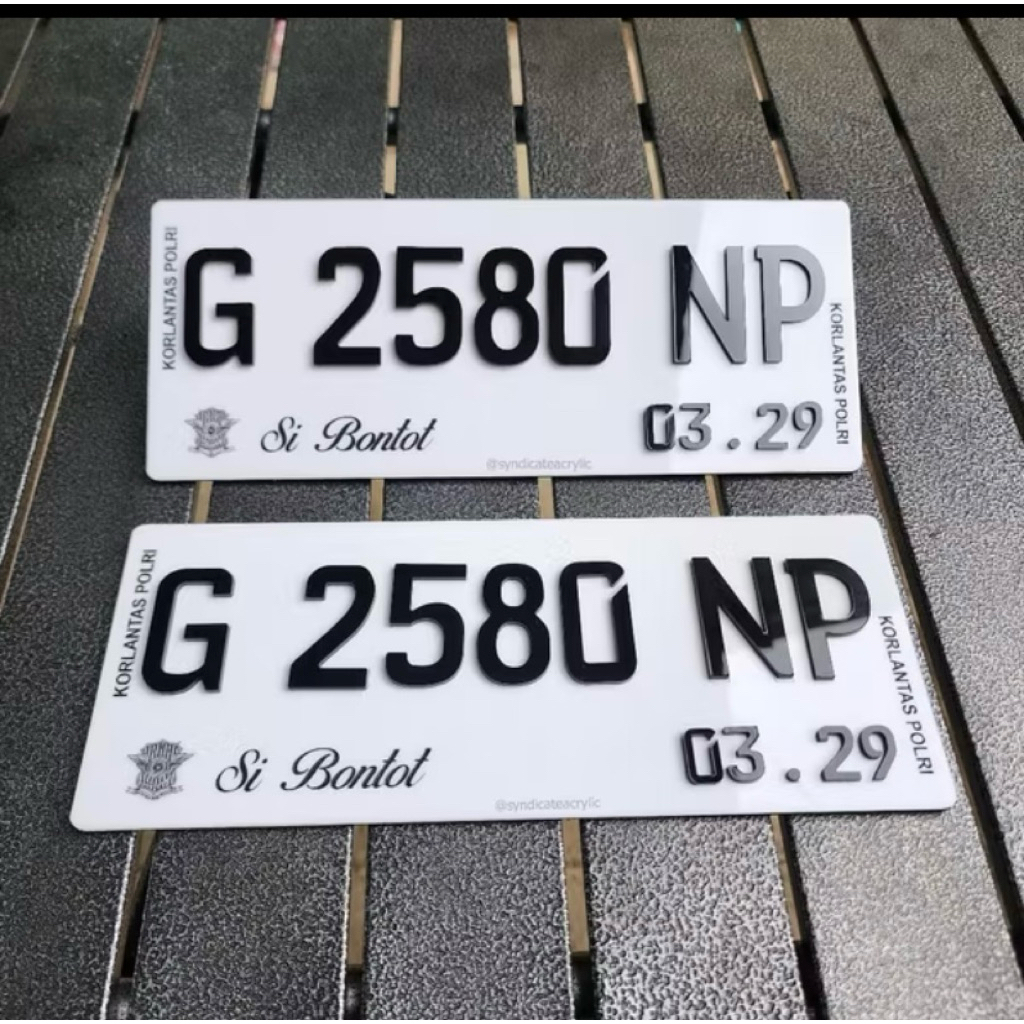 PLAT MOTOR AKRILIK//PLAT MOTOR TIMBUL//PLAT MOTOR FONT BARU