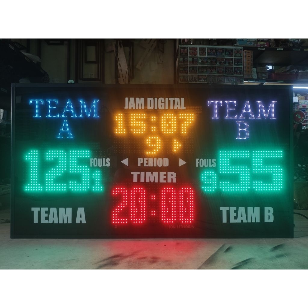 Papan skor Futsal Basket + Nama Tim digital scoreboard led skoring skoring papanskor Garansi 1th