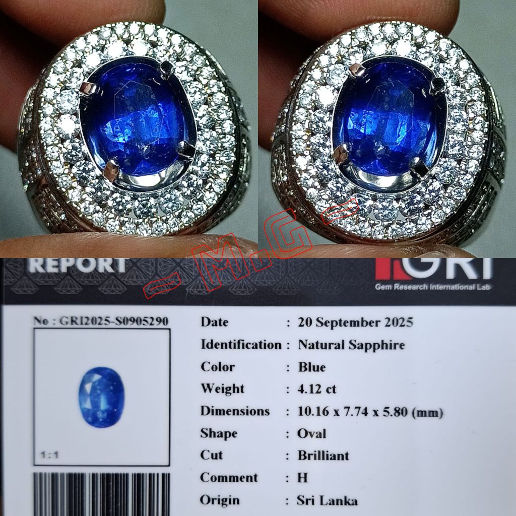 NATURAL BLUE SAPPHIRE WARNA METALIC GOOD LUSTER MEMO GRI LAB