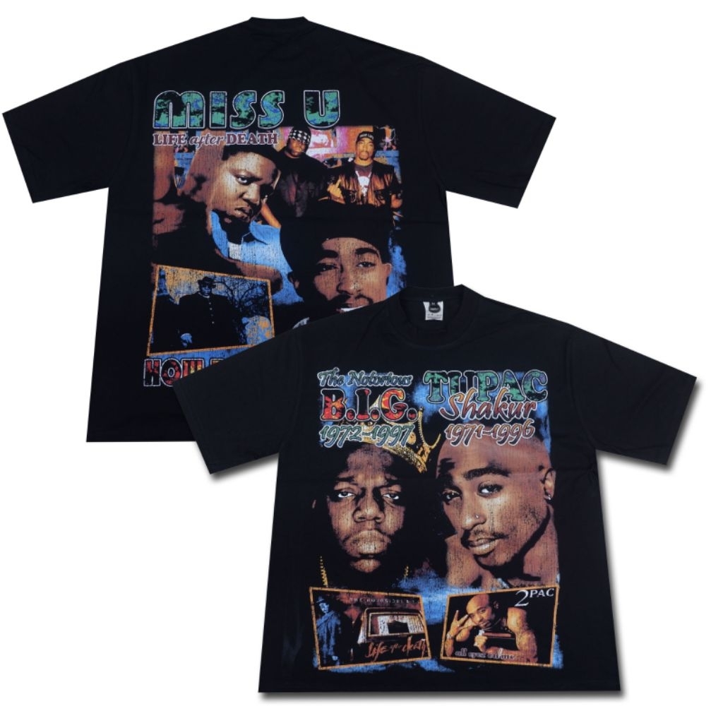 ZWOLF CLOTH - KAOS TUPAC SHAKUR X THE NOTORIOUS B.I.G RAPPER TSHIRT KAOS BIGGIE X TUPAC OVERSIZE