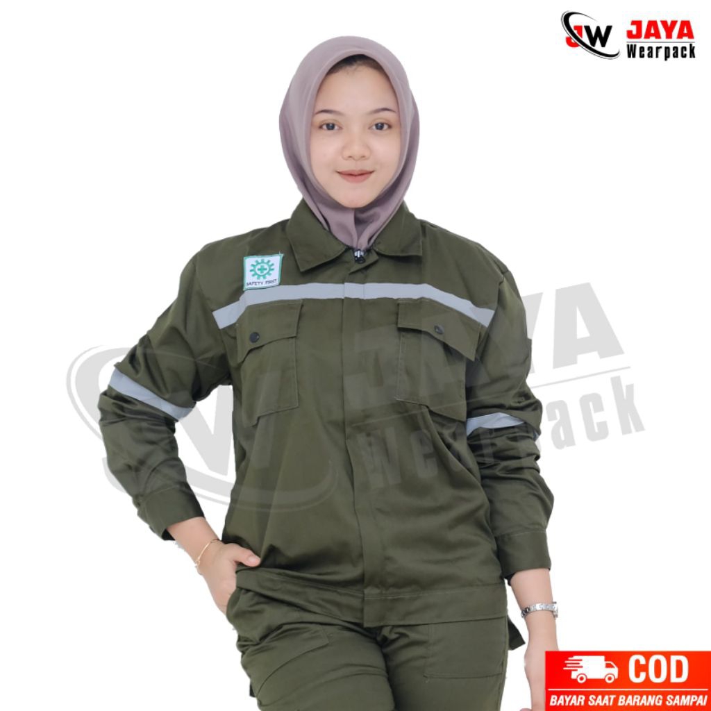 ATASAN WEARPACK SAFETY HIJAU ARMY