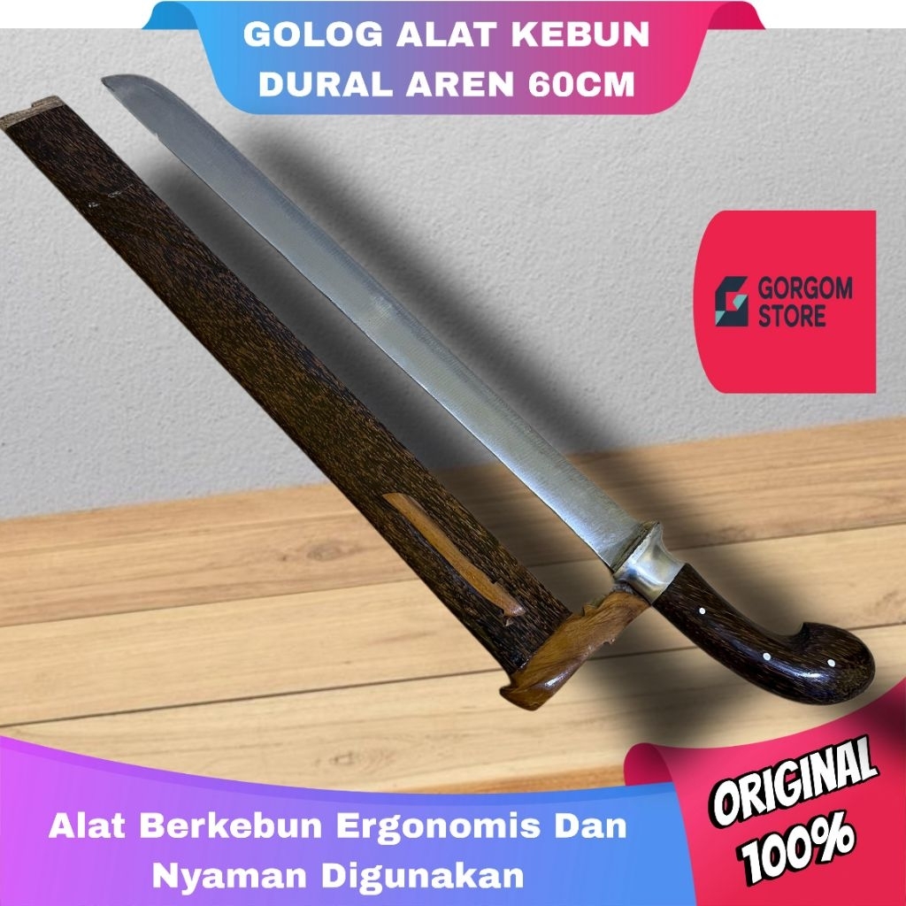 GORGOM GOLOK ASLI CIBATU golok kebun panjang 60cm baja per fulltank durallium