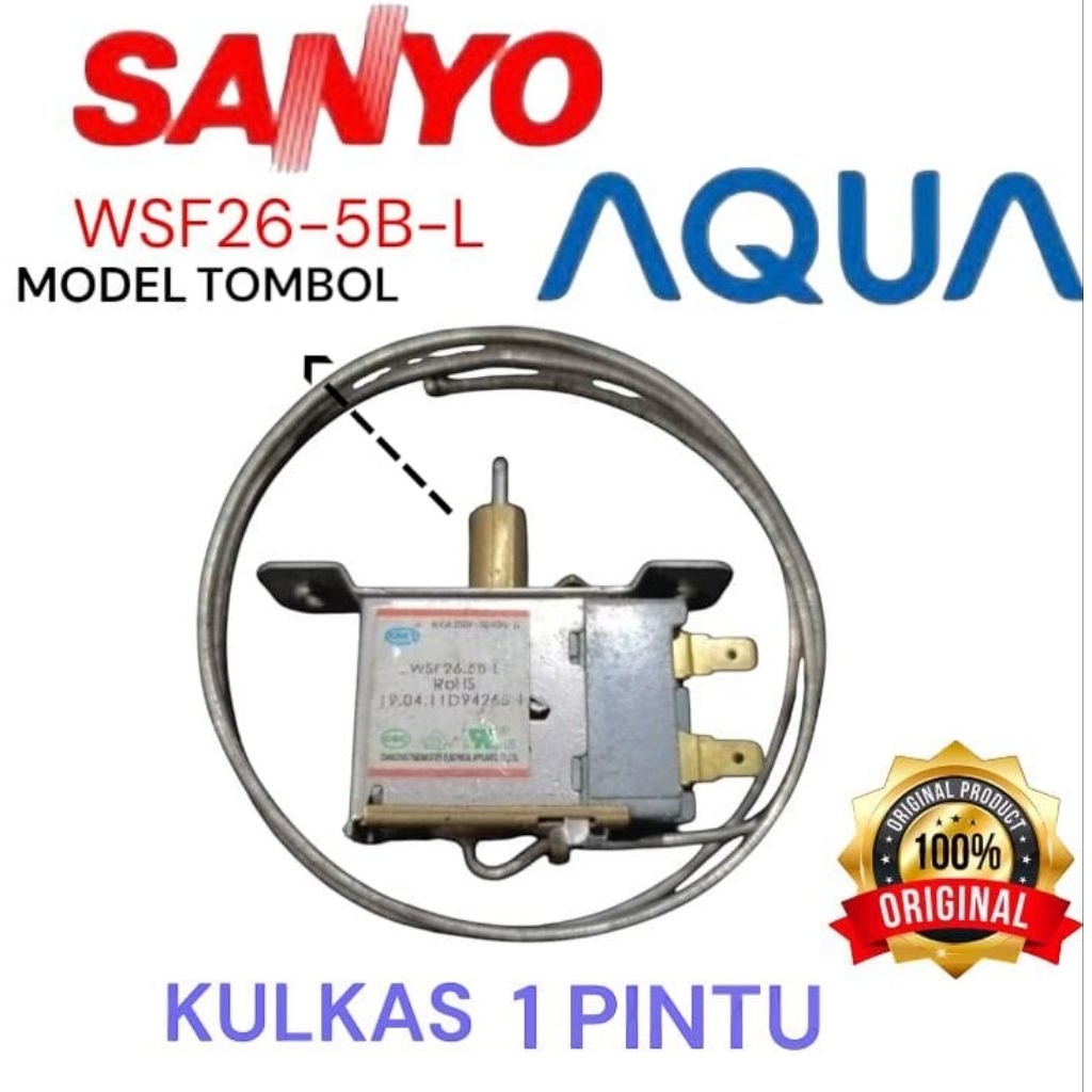 THERMOSTAT KULKAS AQUA SANYO 1 PINTU MODEL TOMBOL original