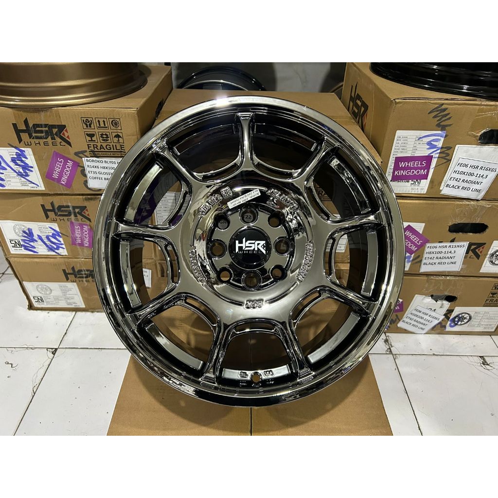 Velg R16 Black Chrome Hsr Jelimpo Model Rally Cocok untuk Velg Mobil Freed