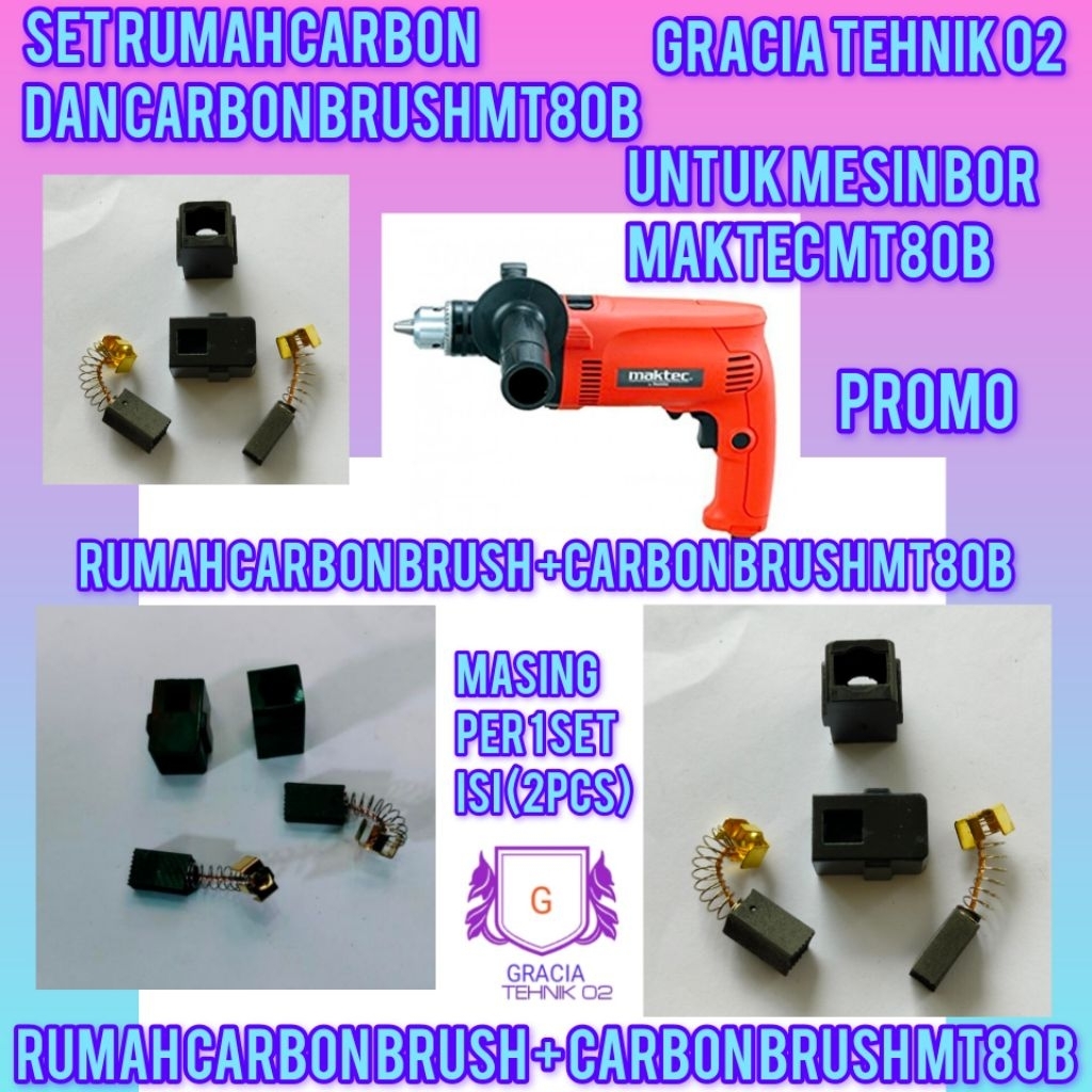 RUMAH CARBON BRUSH MT80B DAN CARBON BRUSH MT80B BOR 13MM MT80B BARANG READY