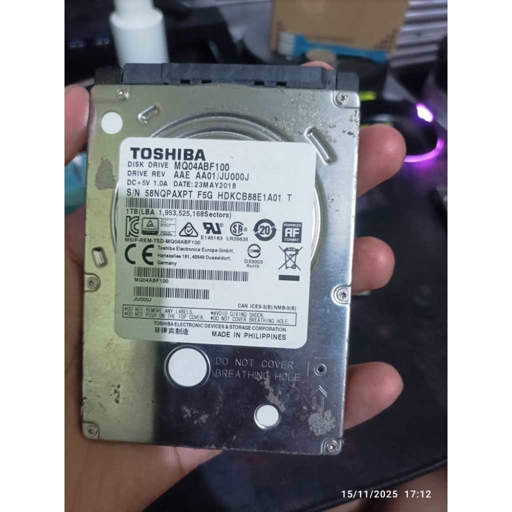 hdd 2.5 laptop rusak 500GB & 1TB