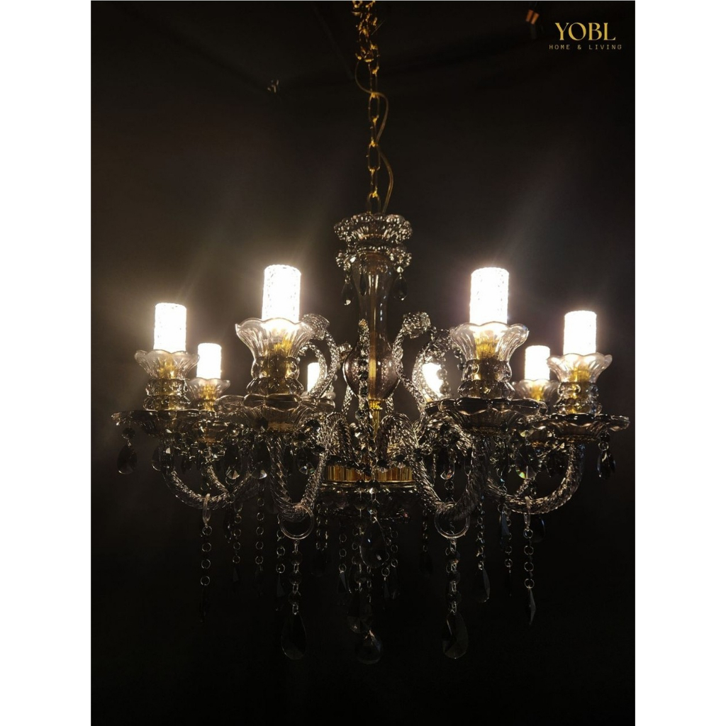 Lampu Hias Gantung Kristal Klasik Hitam