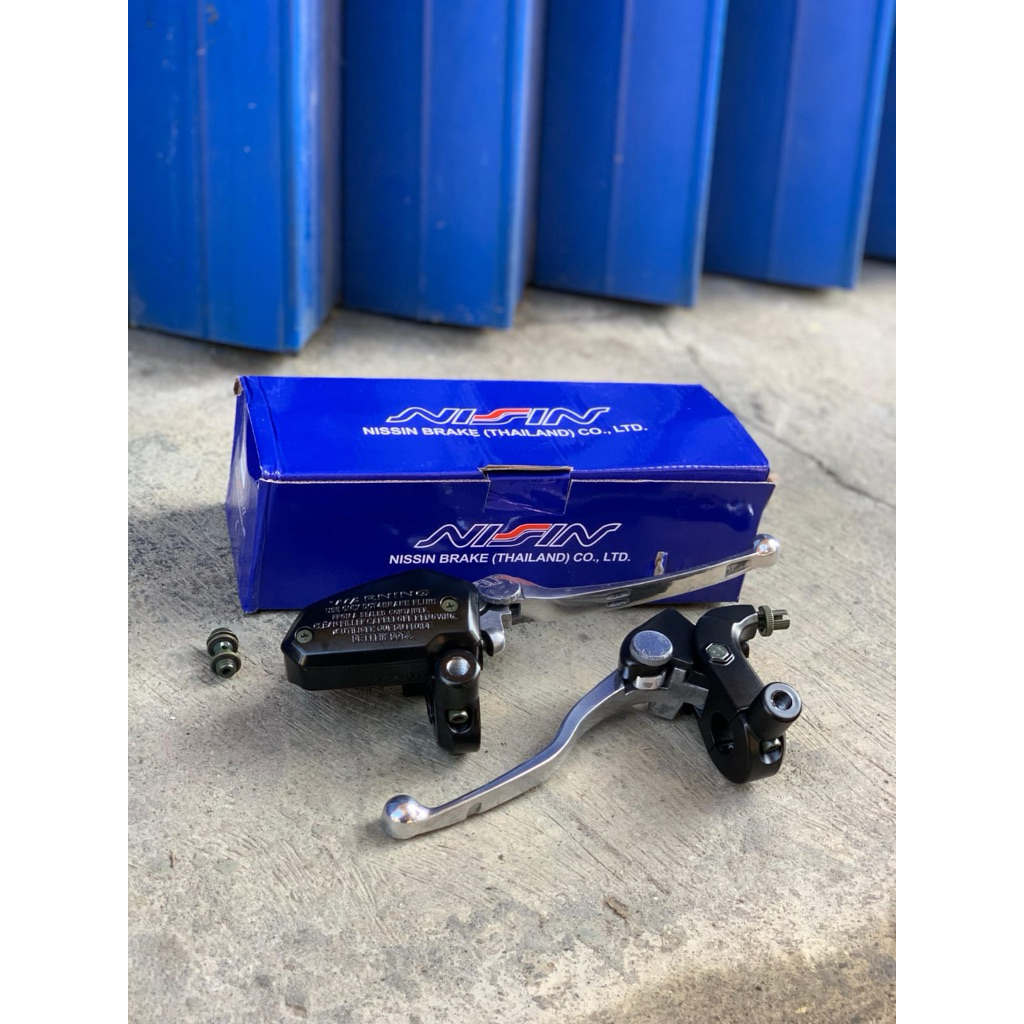 MASTER REM ASSY SET MODEL ER6 HANDLE CROM + KOPLING DUS NISSIN BIRU