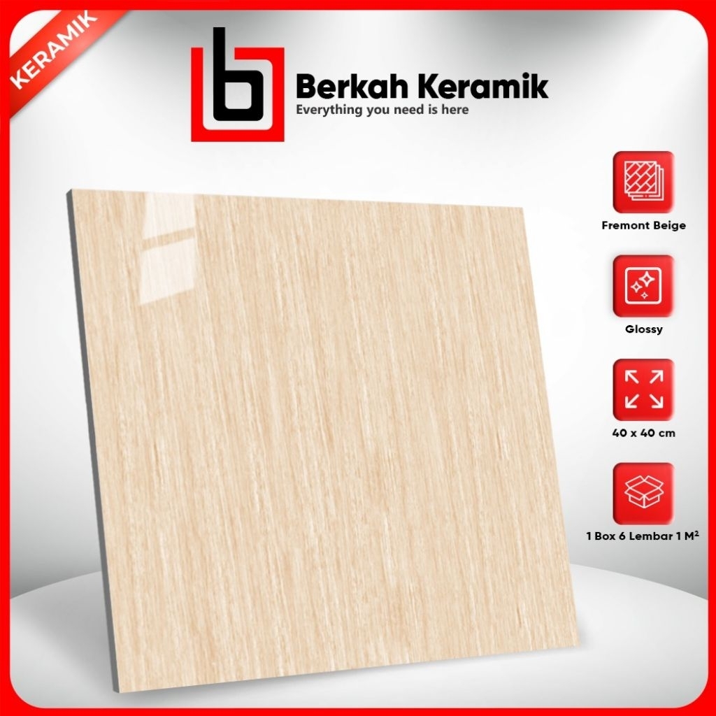 Keramik Lantai Glossy 40x40 Fremont Brown