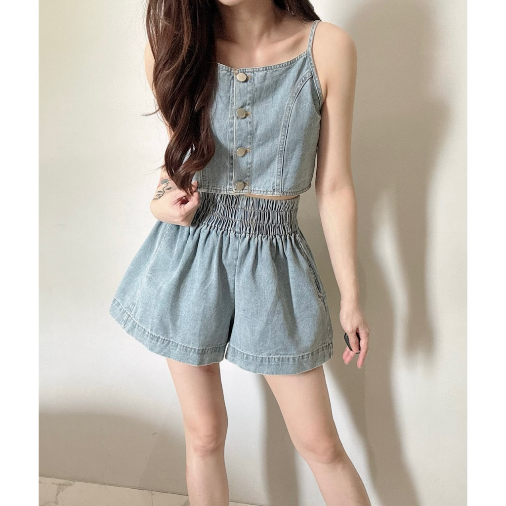 Ndudshop – Denim set (Kode: 5184) – Setelan Wanita – Setelan Shorts Wanita – Setelan Celana Pendek W