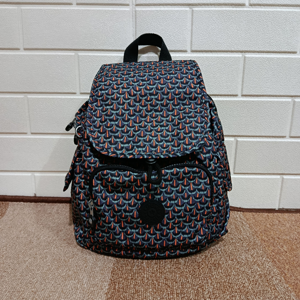 Tas Kipling City Pack Mini with Adjustable Straps Original Geo Feather Ransel Kecil Wanita