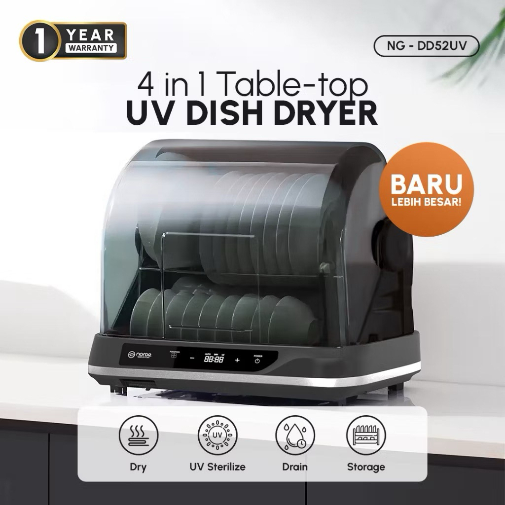 [FREE BONUS] Norge UV Steril Bayi Newborn Perlengkapan Rumah Tangga Rak 4in1 52L UV Dish Dryer Mesin