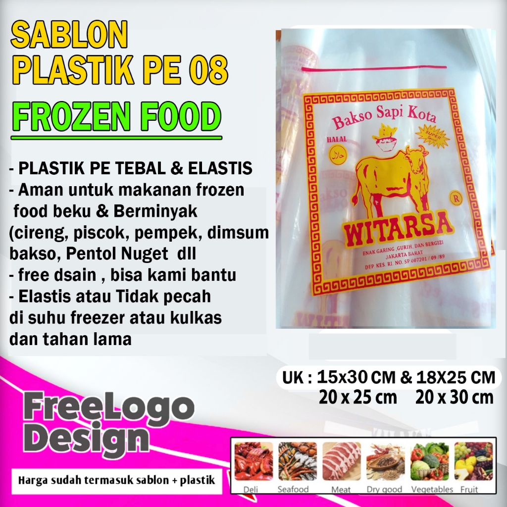 Plastik Frozen food sablon II Tebal 08
