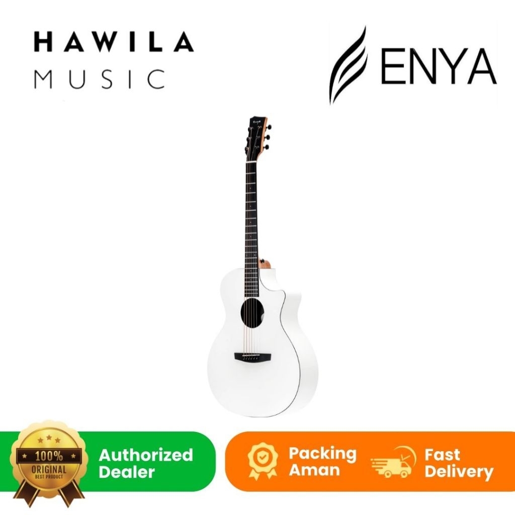 Gitar Akustik Elektrik ENYA X0 EGA EQ Black-Natural-White + Tas Dll Built in Effects Delay Chorus Re