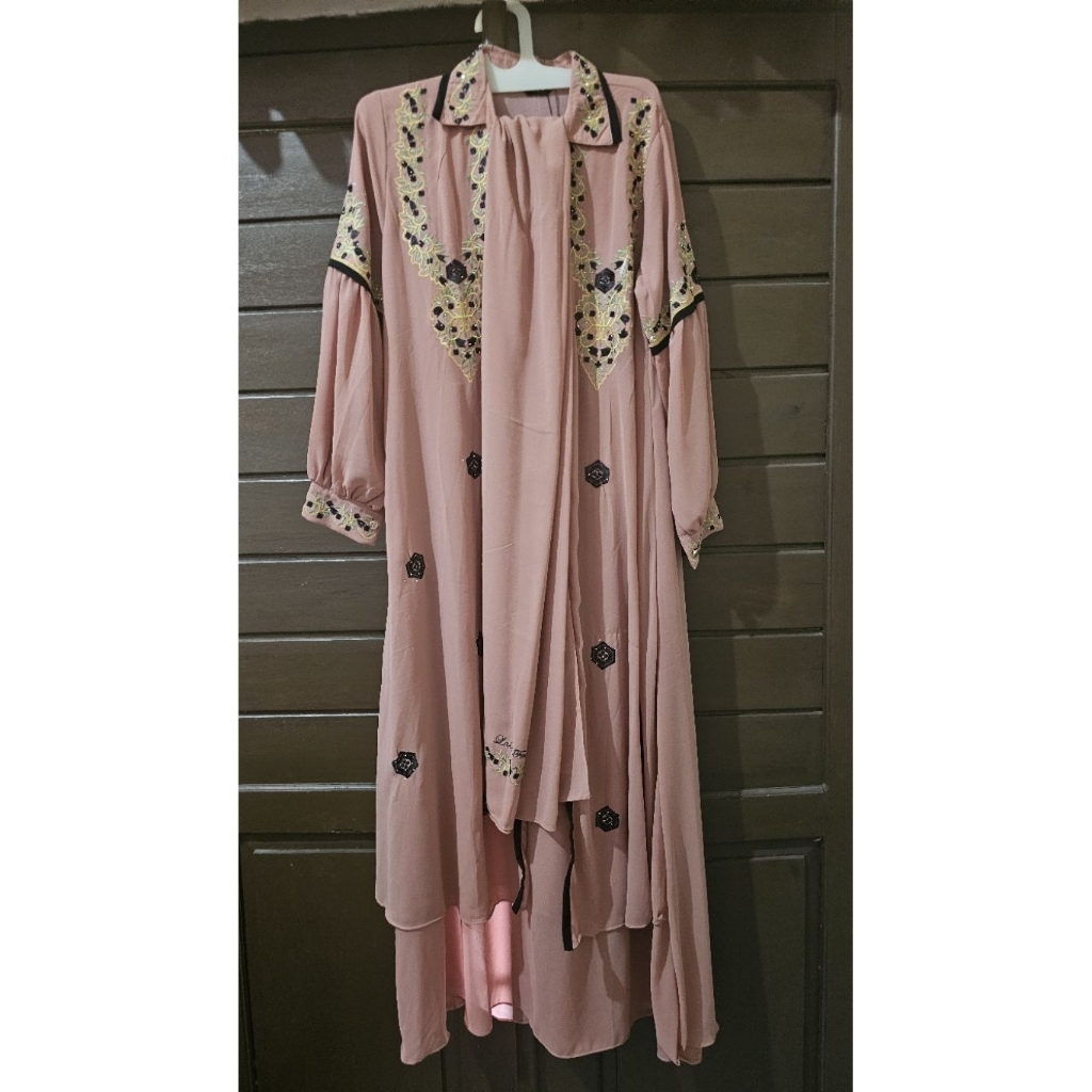 Dress Gamis Set + Hijab Size XL / Gamis Laku Fashion