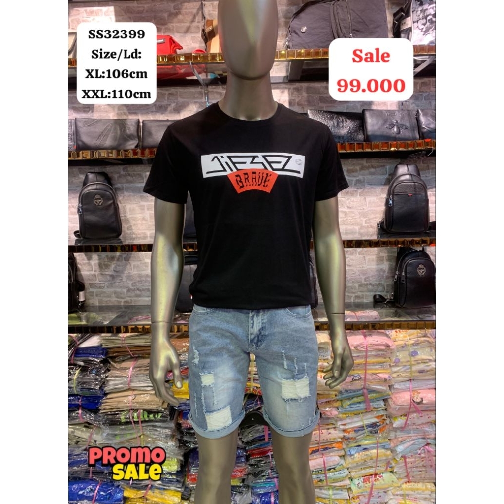 Kaos Pria Dewasa Hitam Size XL & XXL