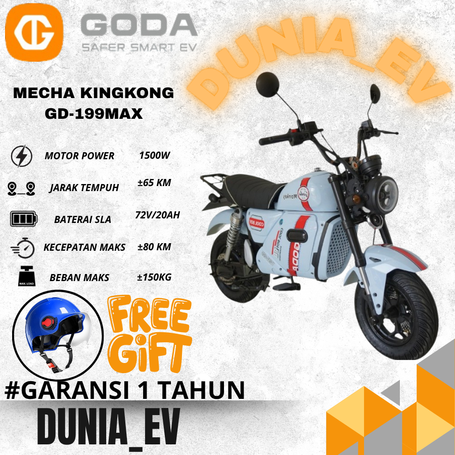 Sepeda Listrik GODA 199 MAX Mecha KingKong 72V/20AH Garansi Resmi