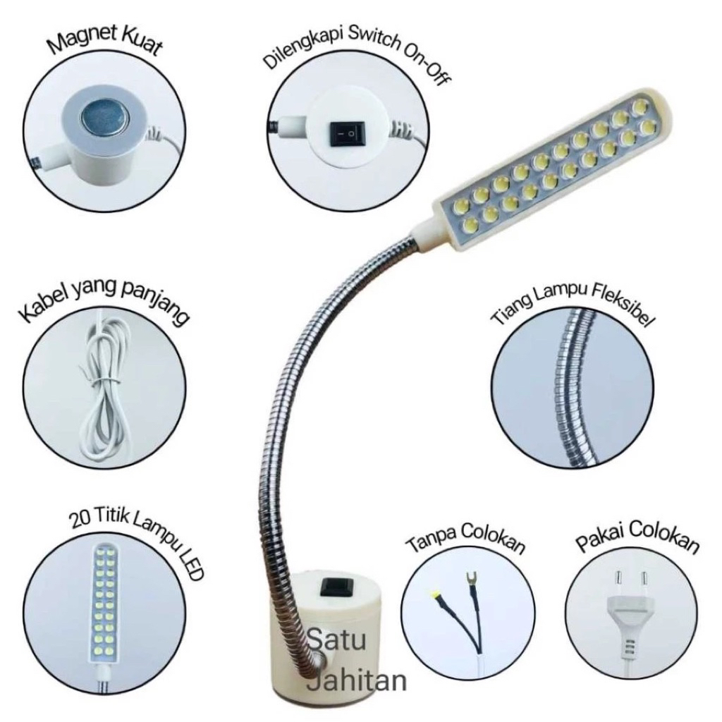 Lampu Mesin Jahit LED 20 Titik Magnet