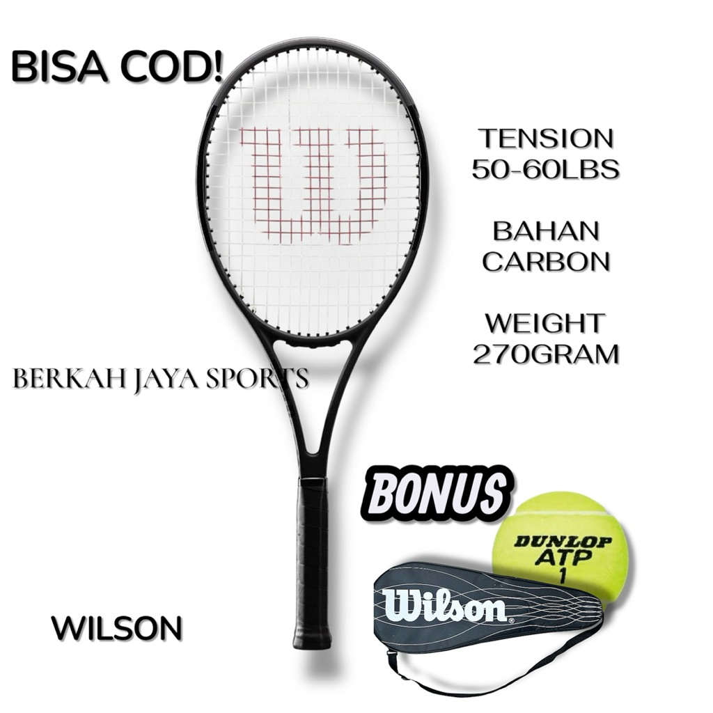 RAKET TENIS WILSON PROSTAFF RF 79 BONUS SENAR DUNLOP ORIGINAL,TAS DAN BOLA DUNLOP ASLI