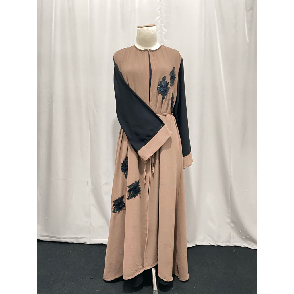 GAMIS ABAYA MODERN CERUTY//Kombinasi warna coksu&hitam//UK S M L XL XXL