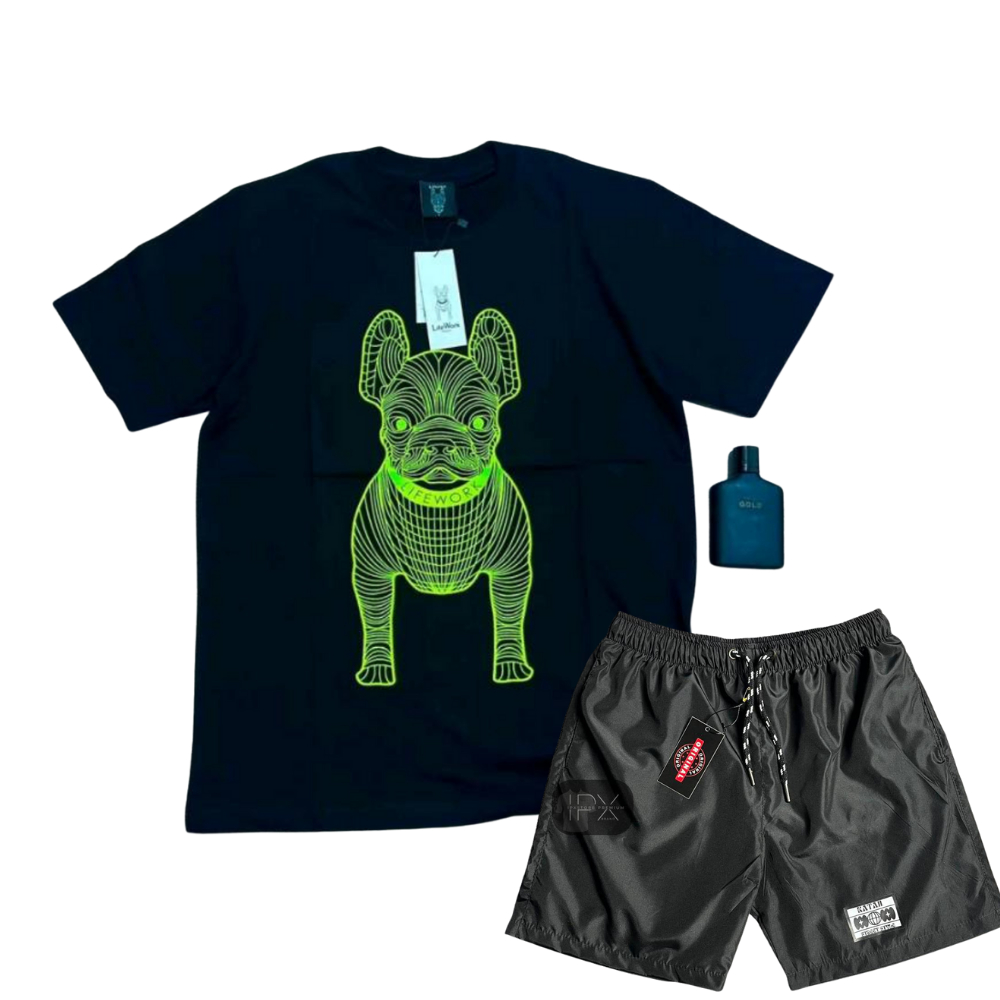 Setelan Pria 1 Set Celana Pendek Baju Setelan Kaos pria Korean Baju Distro Pria