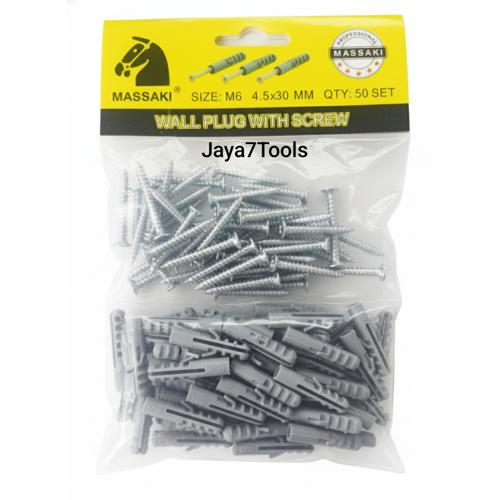 MASSAKI Pengencang Skrup Gypsum M6 M8/ Fisher Lengkap Baut/ Fisher S8 S10