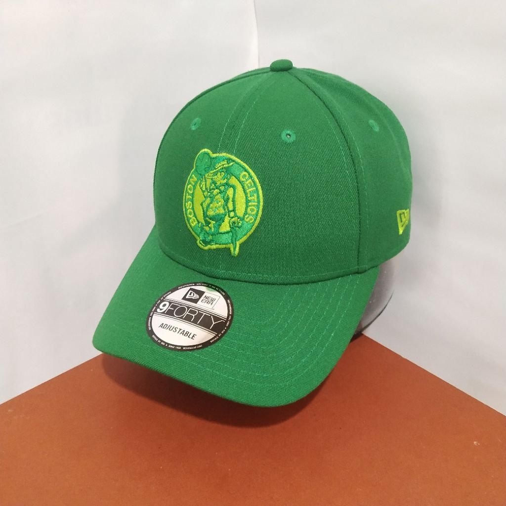 Topi New Era Original 100% 9Forty NBA Boston Celtics Mono Green New