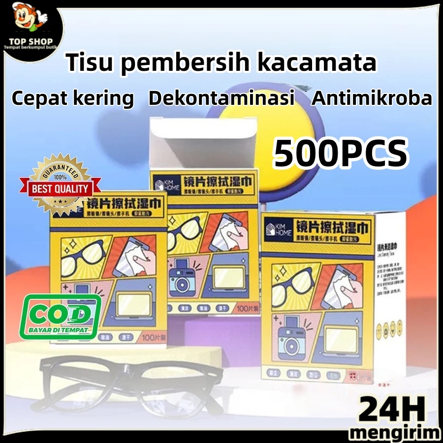 Tisu Embun Pembersih Lensa 500Pcs || Tisu  Untuk Kacamata Dan Layar Tisu basah Kacamata