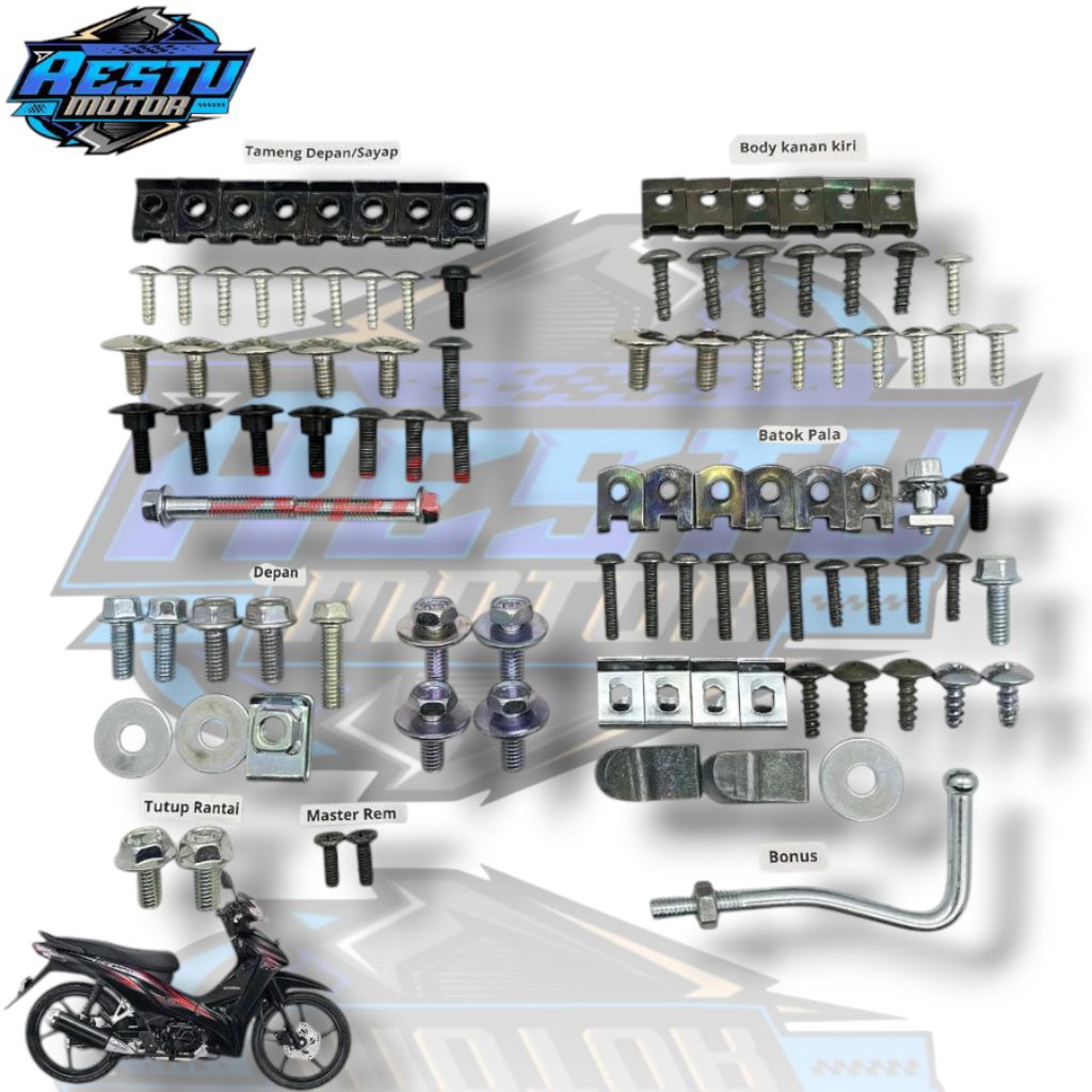 Baut body fullset Revo absolute - Baut Body lengkap Revo - Baut motor Revo Absolute