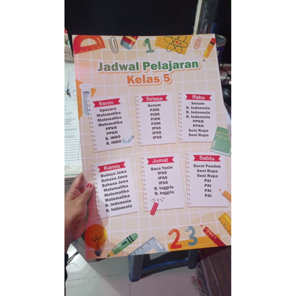 jadwal pelajaran, jadwal piket, struktur organisasi