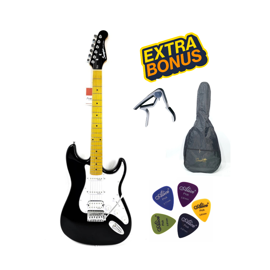 Scorpion Stratocaster SS-120 BK Deluxe Black