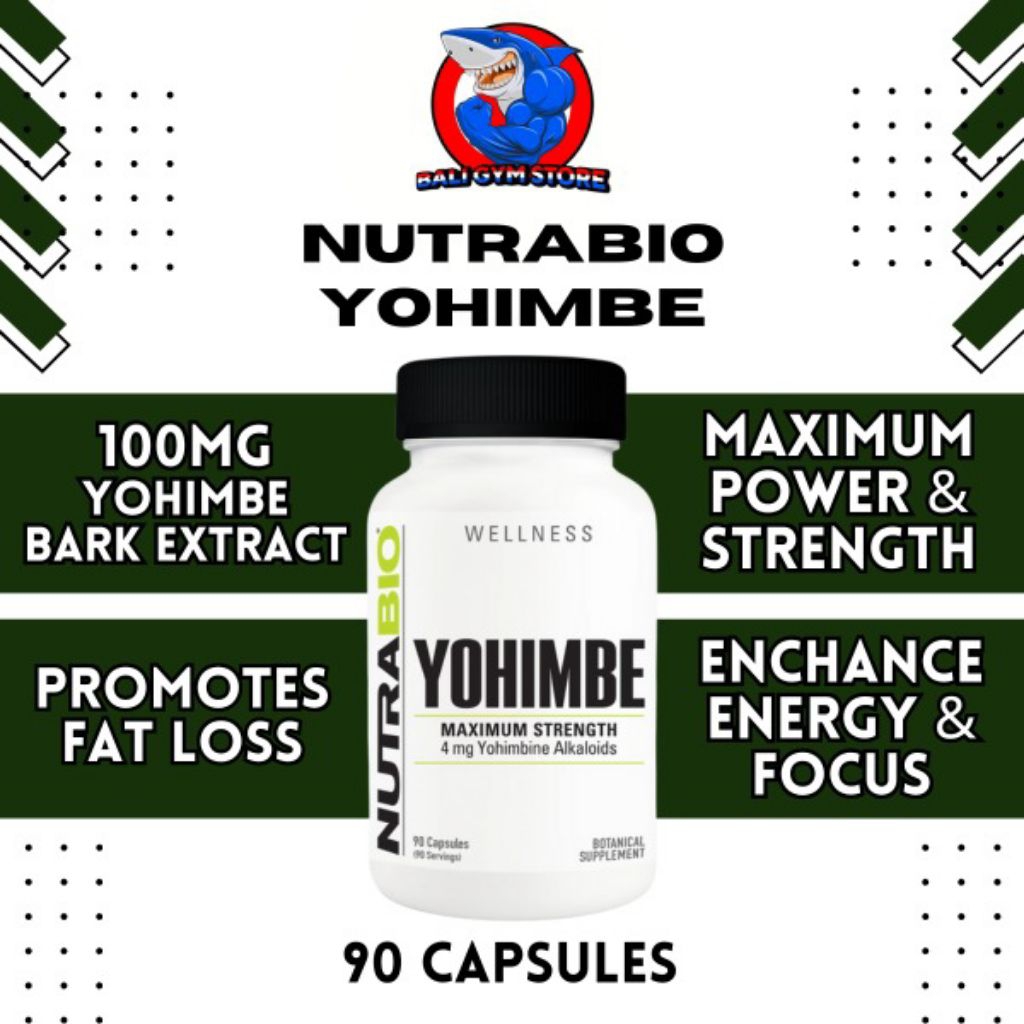(PROMO) Nutrabio USA YOHIMBE 100mg 90 Kapsul Meningkatkan Energi dan Membantu Membakar Lemak