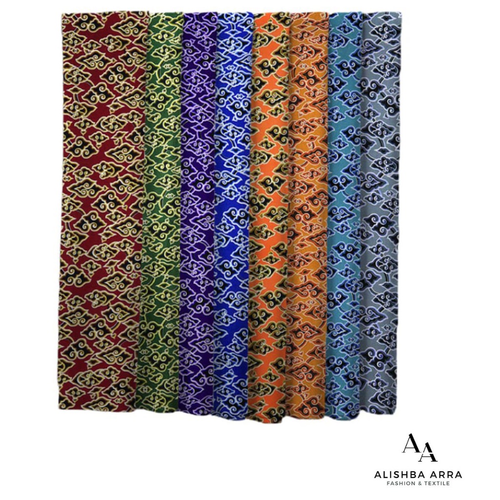 Kain Batik Mega Mendung Meteran Untuk Baju Sekolah Alishba