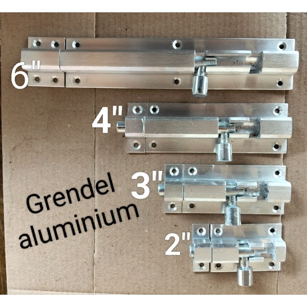 Grendel slot aluminium kunci pintu jendela 4inch