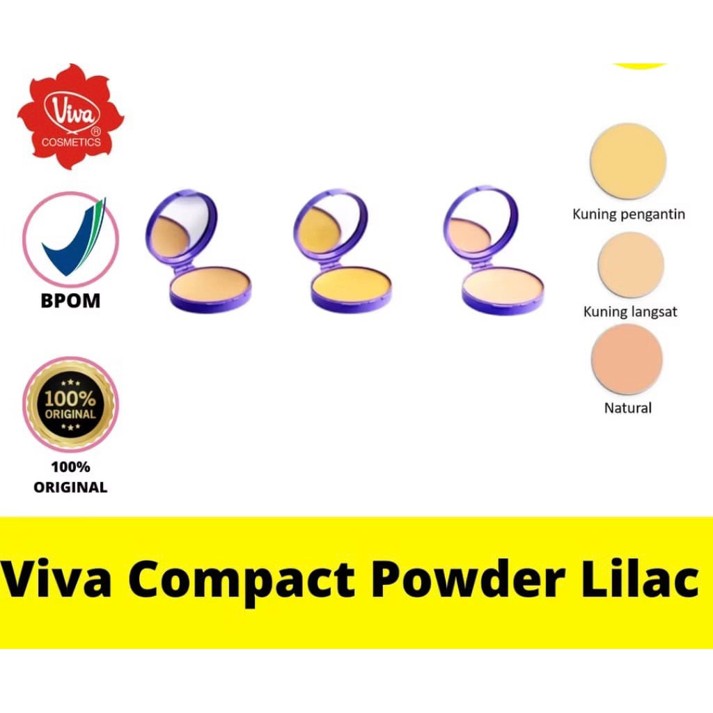 VIVA COMPACT LILAC / Bedak Padat / Bedak Viva Compact Powder Wajah -19gr / Original 100%