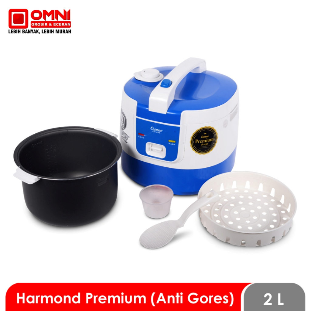 Rice Cooker Cosmos Harmond Blue – Rice Cooker 2 Liter warna Biru (Anti Gores)