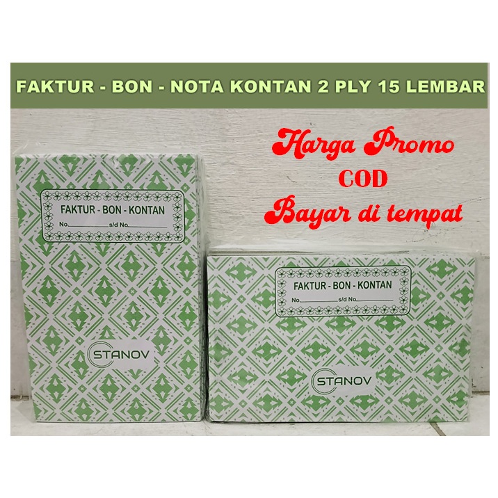FAKTUR 1 Pak isi 12 Pcs Faktur - Bon - Kontan 2 Ply 15 Lembar / Nota Stanov