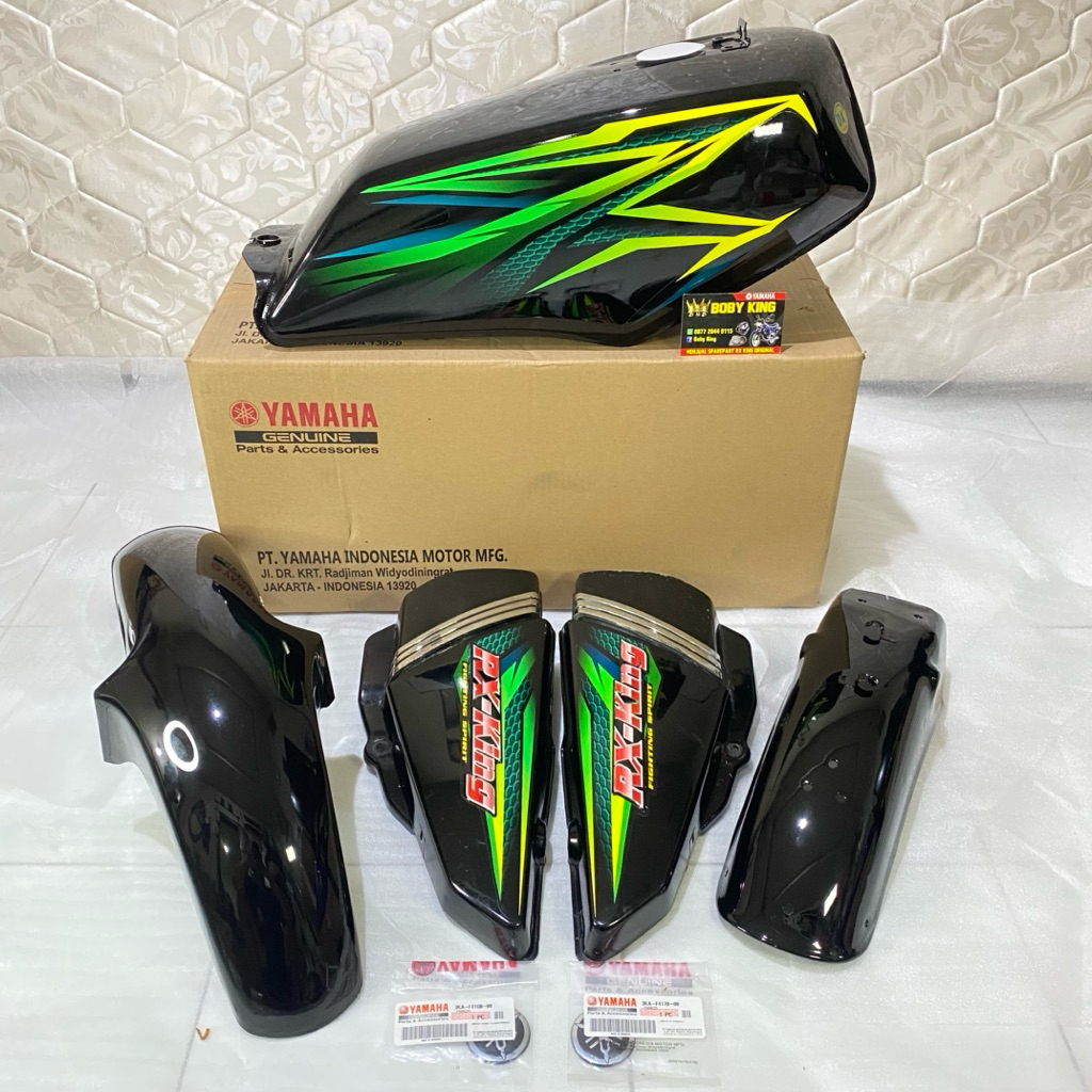 BODY BODI SET TANGKI SET RXKING RX KING 2005 HITAM HIJAU ORIGINAL YAMAHA
