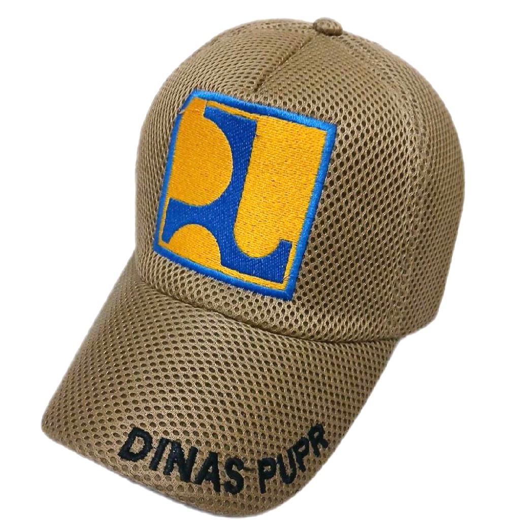 TOPI DINAS PUPR WARNA KHAKI FULL BORDIR ORIGINAL PREMIUM